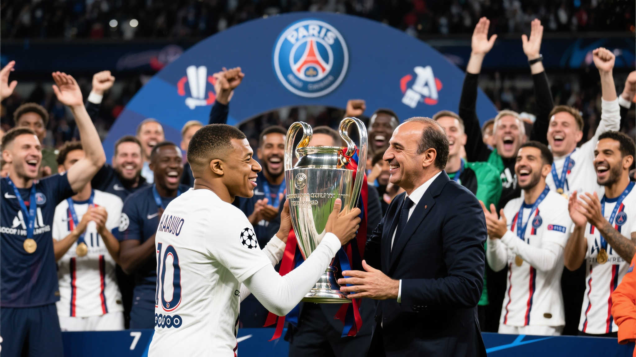当巴黎圣日耳曼终于捧起梦寐以求的欧冠奖杯时，不仅全